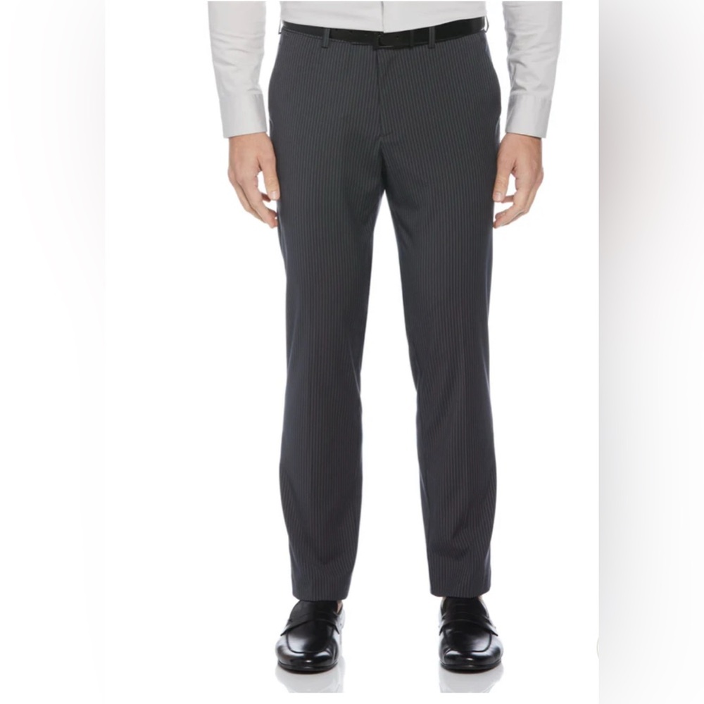 Perry Ellis BlackMODERN FIT PINSTRIPE FLAT FRONT SUIT PANT size‎ 36x29 (B41)